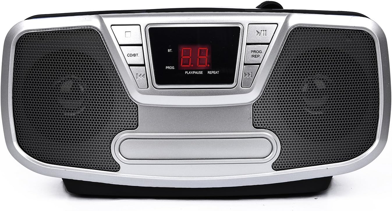 Frее Shірріng Ovеr $50 Riptunes Programmable CD Boombox- Portable Boombox, AM/FM Radio, with Bluetooth Black CDB232BT