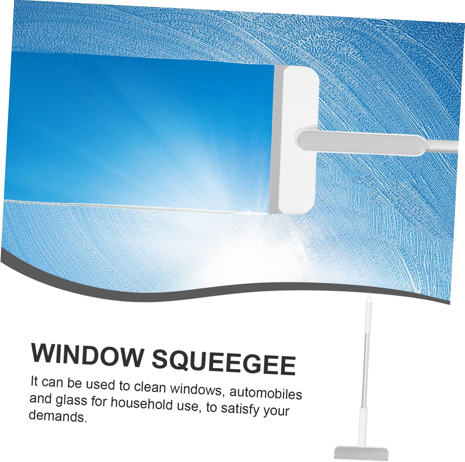 Ipetboom Multi-Functional Window Squeegee for Car and Home Use Ergonomic Handle for Easy Cleaning of Glass for Shower Doors Windshield and