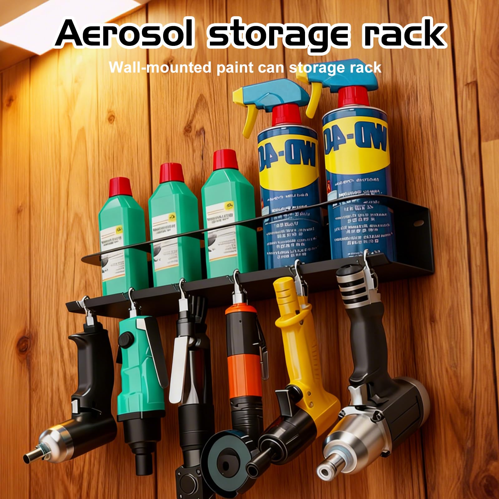 2 pezzi porta lattine per bombole spray, porta bombolette spray con 5 fori e 6 fessure, porta lattine da officina per garage e casa