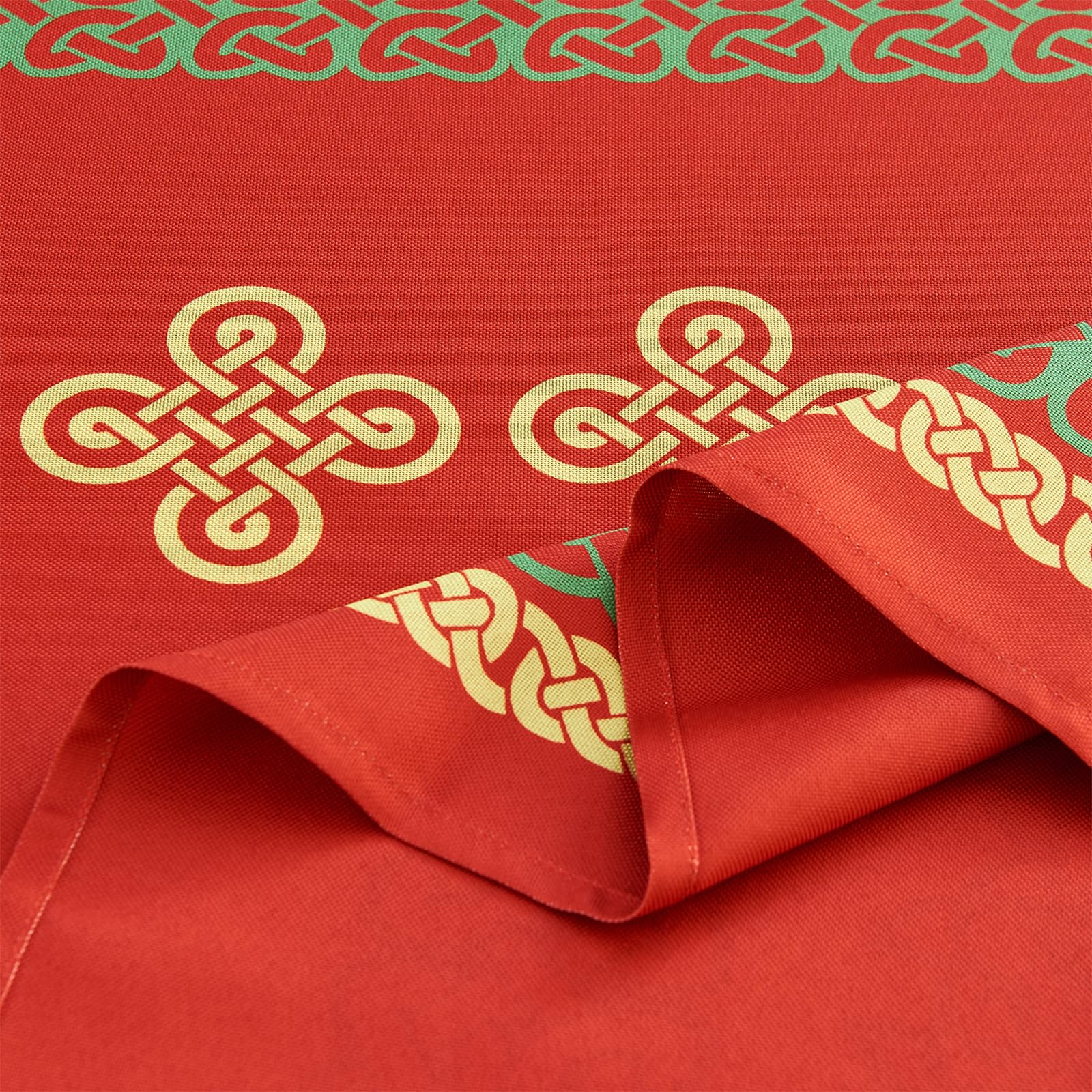 WAITER TREE Tovaglia rettangolare in lino stampata con nodi, resistente all'acqua e alle pieghe, lavabile, decorativa, San Patrizio, festa di Natale, feste, colore rosso, 140 × 180 cm