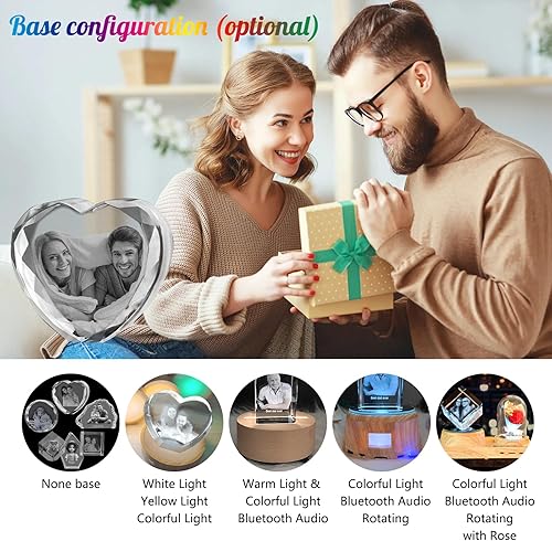 Miniatura 6 de Rombo personalizado con foto de cristal  Grabado 2D3D opcional, regalos de cristal personalizados con tu propia foto, día de San Valentín,