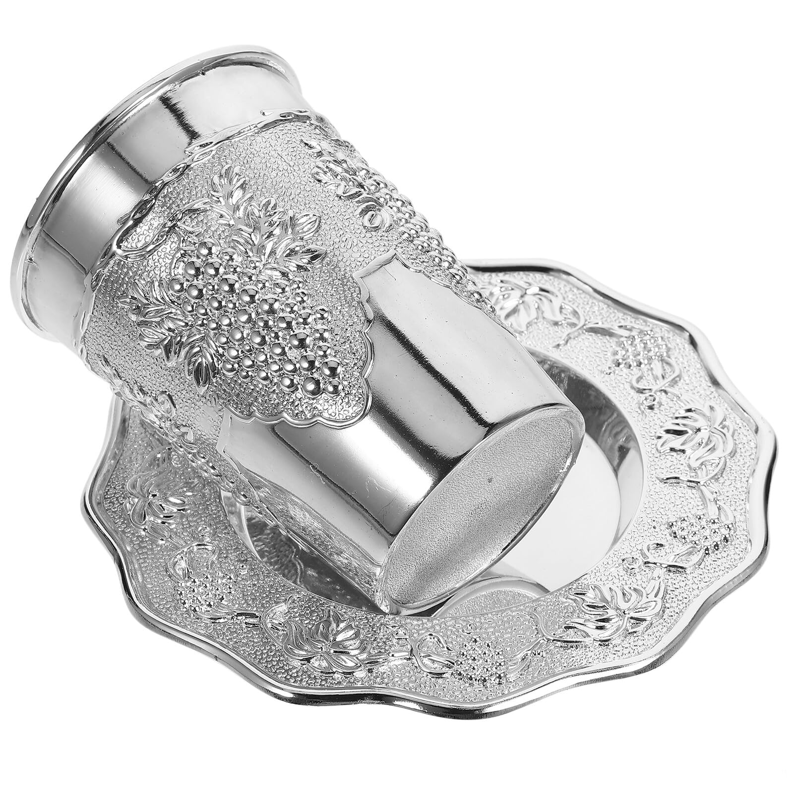 Coupe Kiddush argenté avec plateau Gadpiparty pour Shabbat