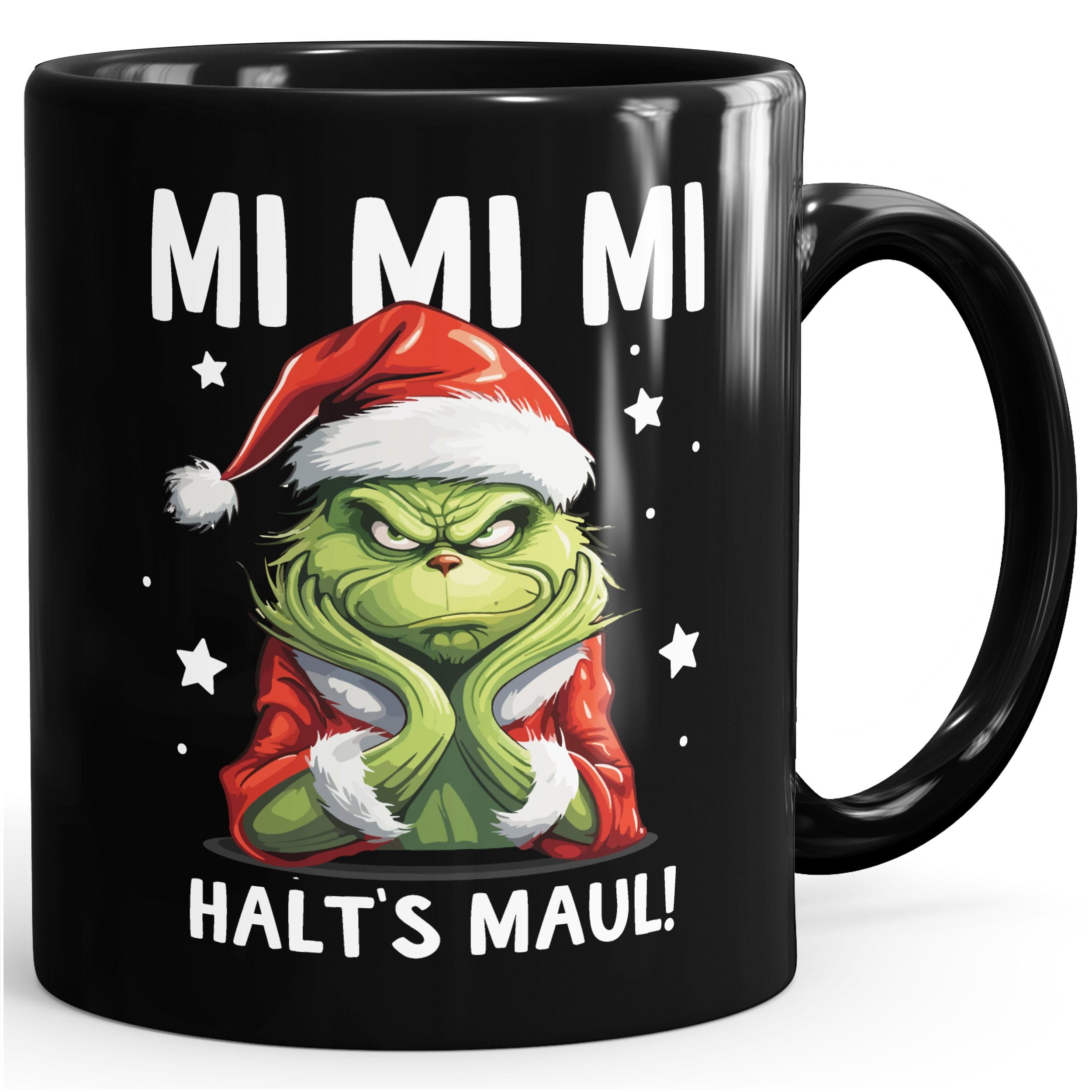 MoonWorks Kaffeetasse Grinch | Weihnachtstasse Mit Spruch „Ich Hasse Menschen“ | Lustiges Geschenk Für Weihnachtsmuffel