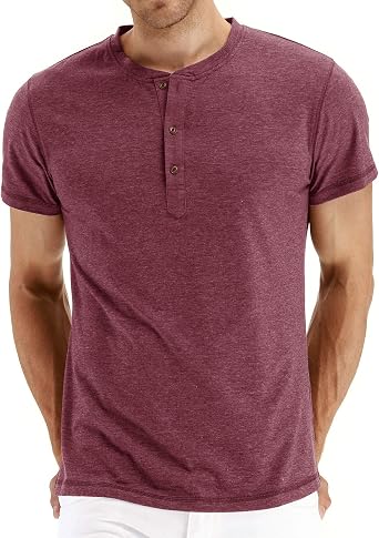 NITAGUT Mens Shirts Lightweight Long/Short Sleeve Button Down Basic T-Shirt
