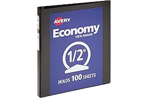 Avery Economy View Binder 1/2 Inch Rings, Black