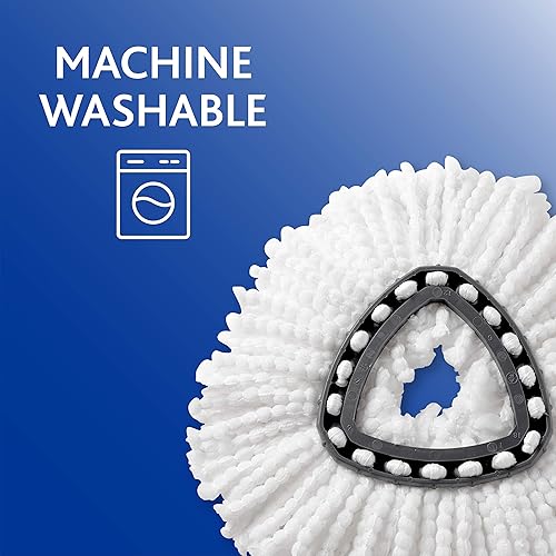 Miniatura 4 de O-Cedar EasyWring - Trapeador giratorio de microfibra, sistema de limpieza de pisos de cubo, trapeador húmedo de tela roja, gris y de microfibra,