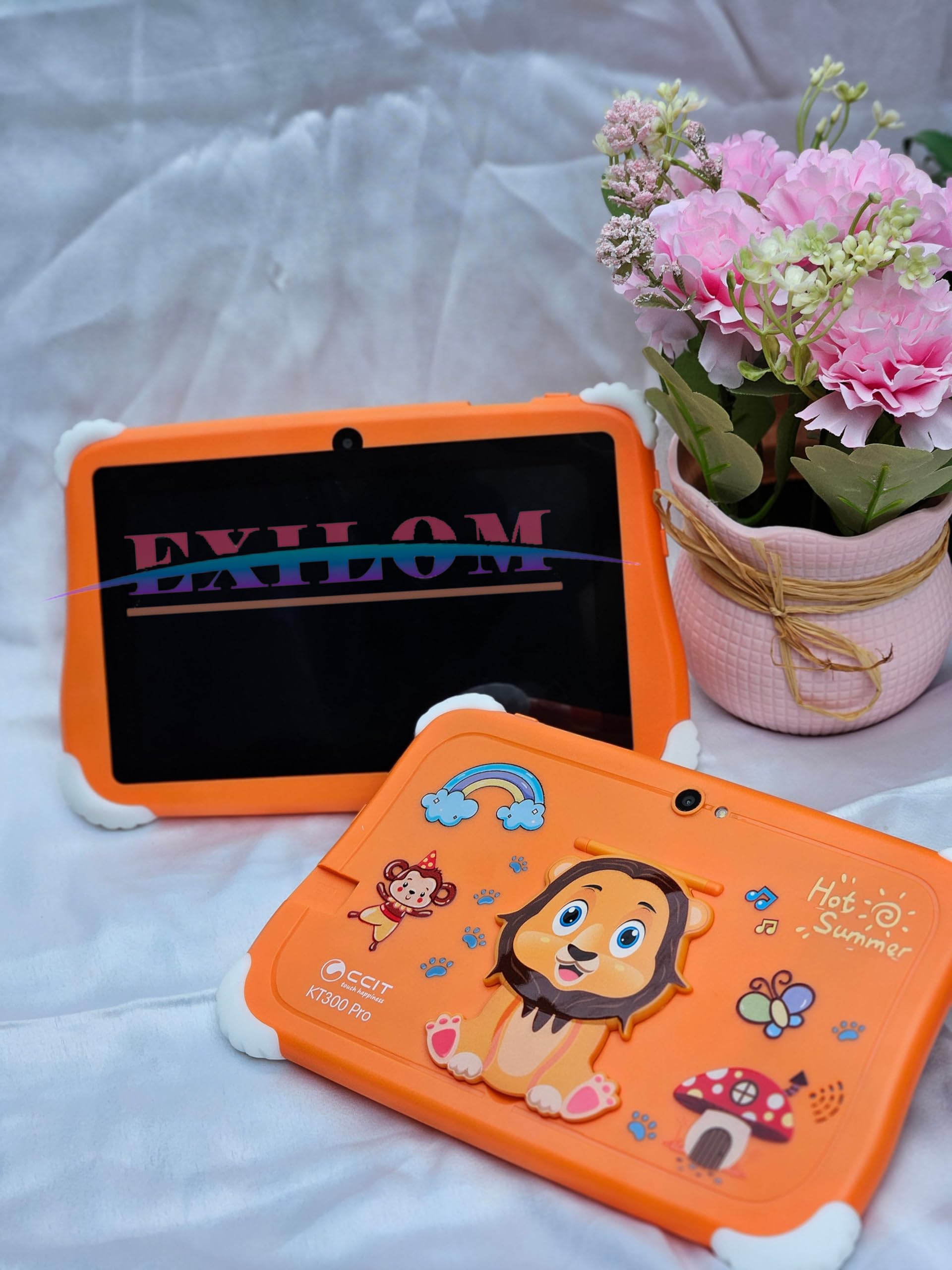 Kids Tablet, 7 inch Android Tablet for Kids, 4GB RAM 128GB ROM Quad-Core Toddler Tablet with Shockproof Case, Bluetooth, WiFi, Parental Control, 200M+500M Dual Camera, GPS, Games, kids learning tablet