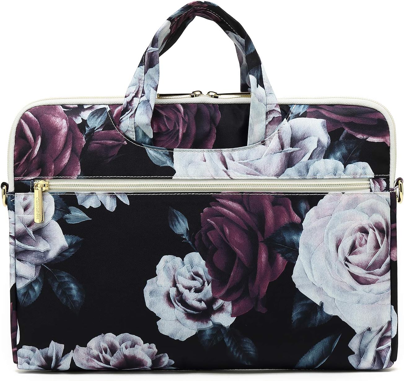 Get Discount Offer Canvaslove Red and White Rose Water Resistant Laptop Shoulder Messenger Bag Case for MacBook Pro 16 inch,15 inch Surface Laptop 3,Surface Book 2 and 14 inch,15 Inch,15.6 Inch Laptop
