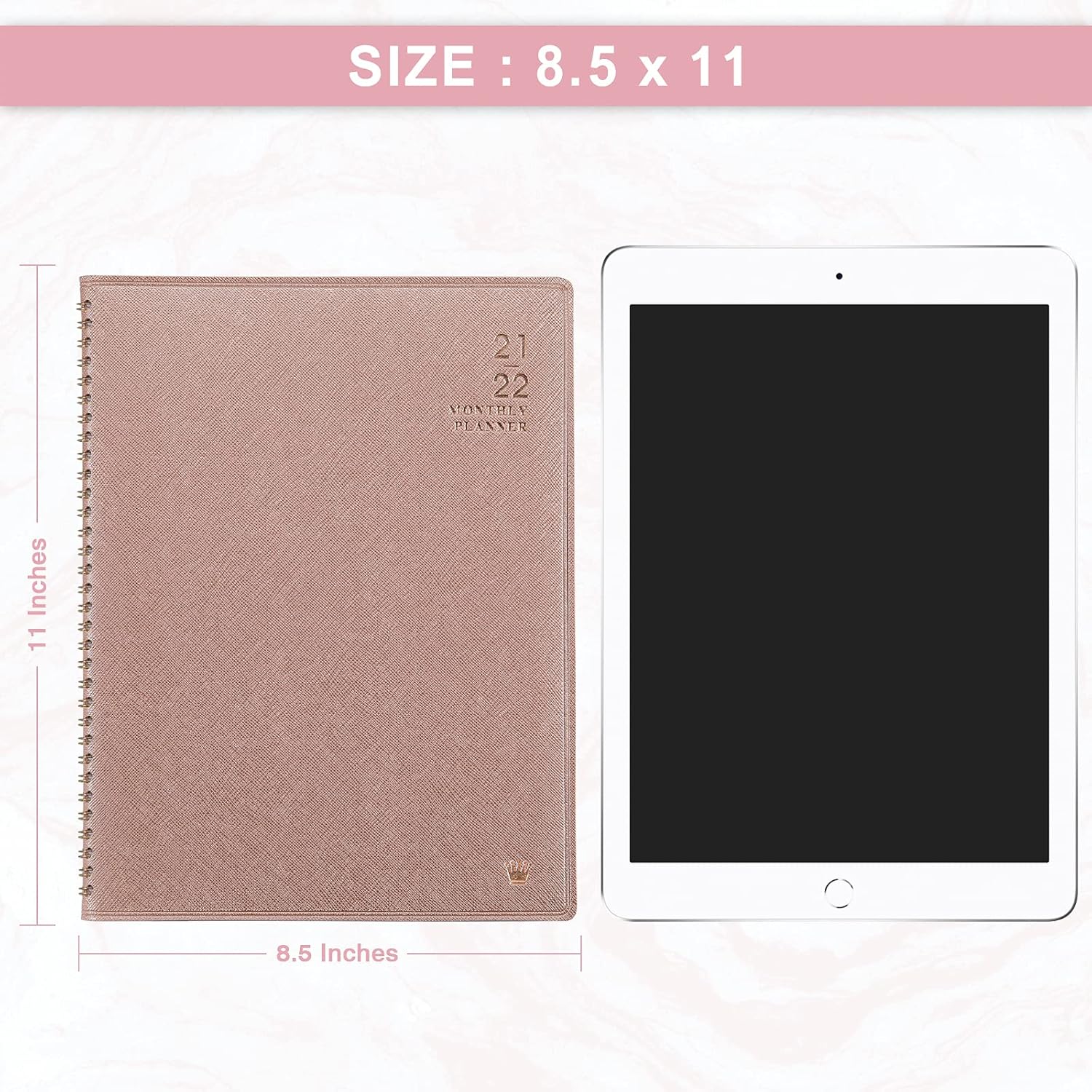 2022 Monthly Planner - Jul 2021 - Dec 2022, Monthly Calendar/Planner 2022 with Faux Leather, 8.86" x 11.4", 15 Note Pages, Twin-Wire Binding, Pocket, Monthly Tabs, Perfect Organizer : Everything Else