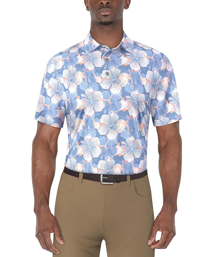 Amazon.com: PGA TOUR Men's Short Sleeve Printed Golf Polo