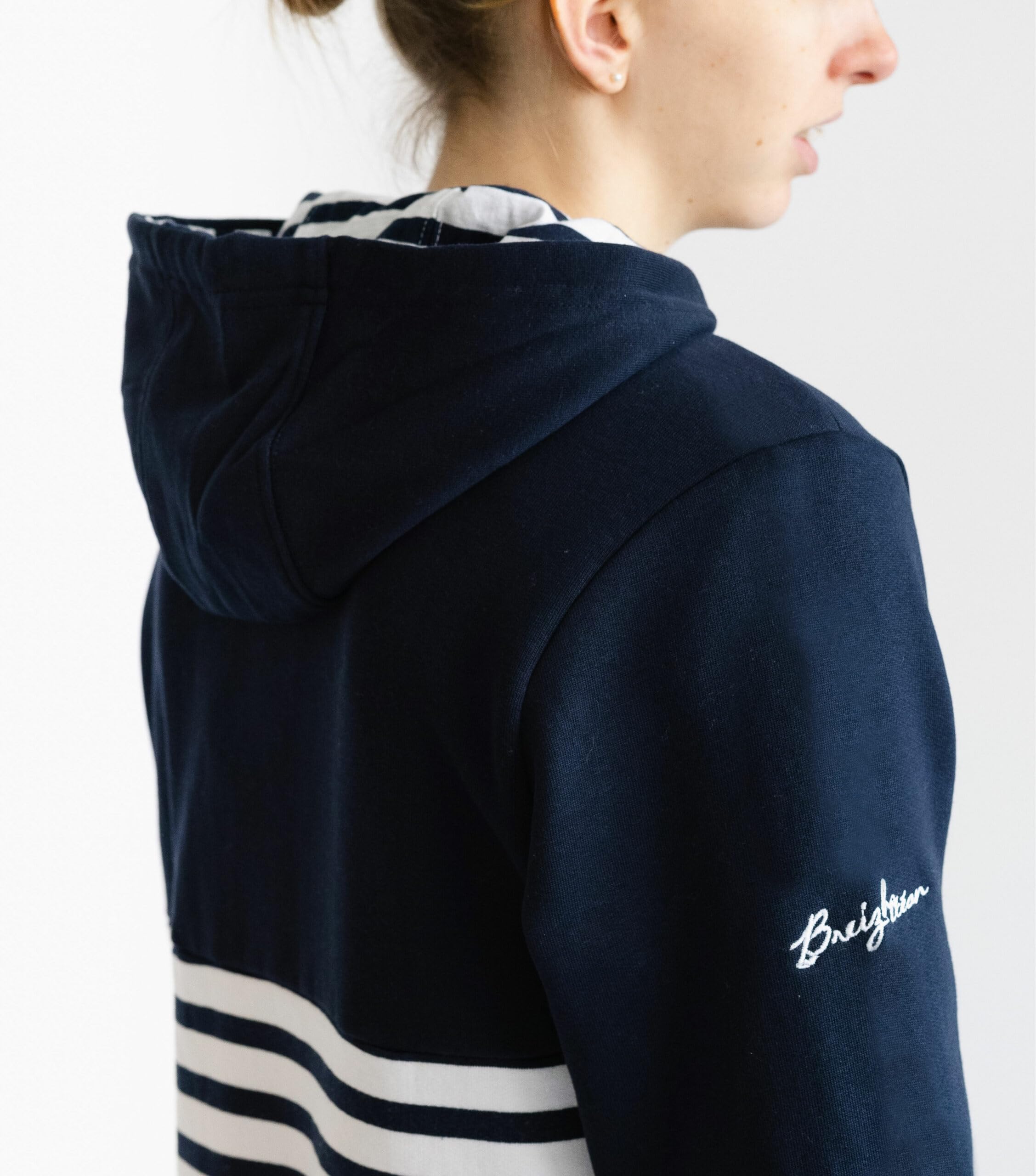 Breizh Ocean - Veste Molleton avec capuche BREST, Mixte homme ou femme, coupe droite – XS au 4XL