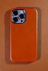 Custodia in pelle per iPhone 16 Pro compatibile con MagSafe - Elegante custodia per cellulare in pelle di vacchetta con grana litchi e fodera protettiva morbida, 6,3 pollici