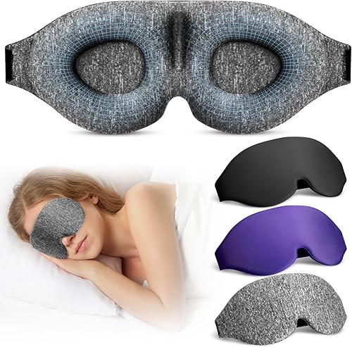 Paquete de 3 antifaz para dormir de lado, máscara opaca 3D para dormir, con venda nocturna para hombres y mujeres, para regalos de agradecimiento a