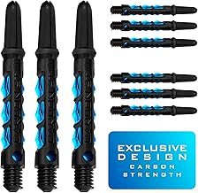 Harrows Darts 3 x Sets of Carbon ST Dart Stems - 9 Dart Shafts in Total - Available in 3 sizes - Tough Carbon Composite - Short Aqua