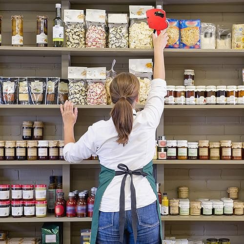 Miniatura 6 de MX-5500 Pistola de precio de 8 dígitos con 5000 etiquetas adhesivas blancas y 3 tintas adicionales, pistola de precios con kit de etiquetas, pistola