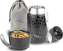 Milu Thermo Food Thermo 650 ml Stainless Steel Thermal Container, Vacuum Insulated for Hot and Cold Foods (Black Leopard, 650 ml)