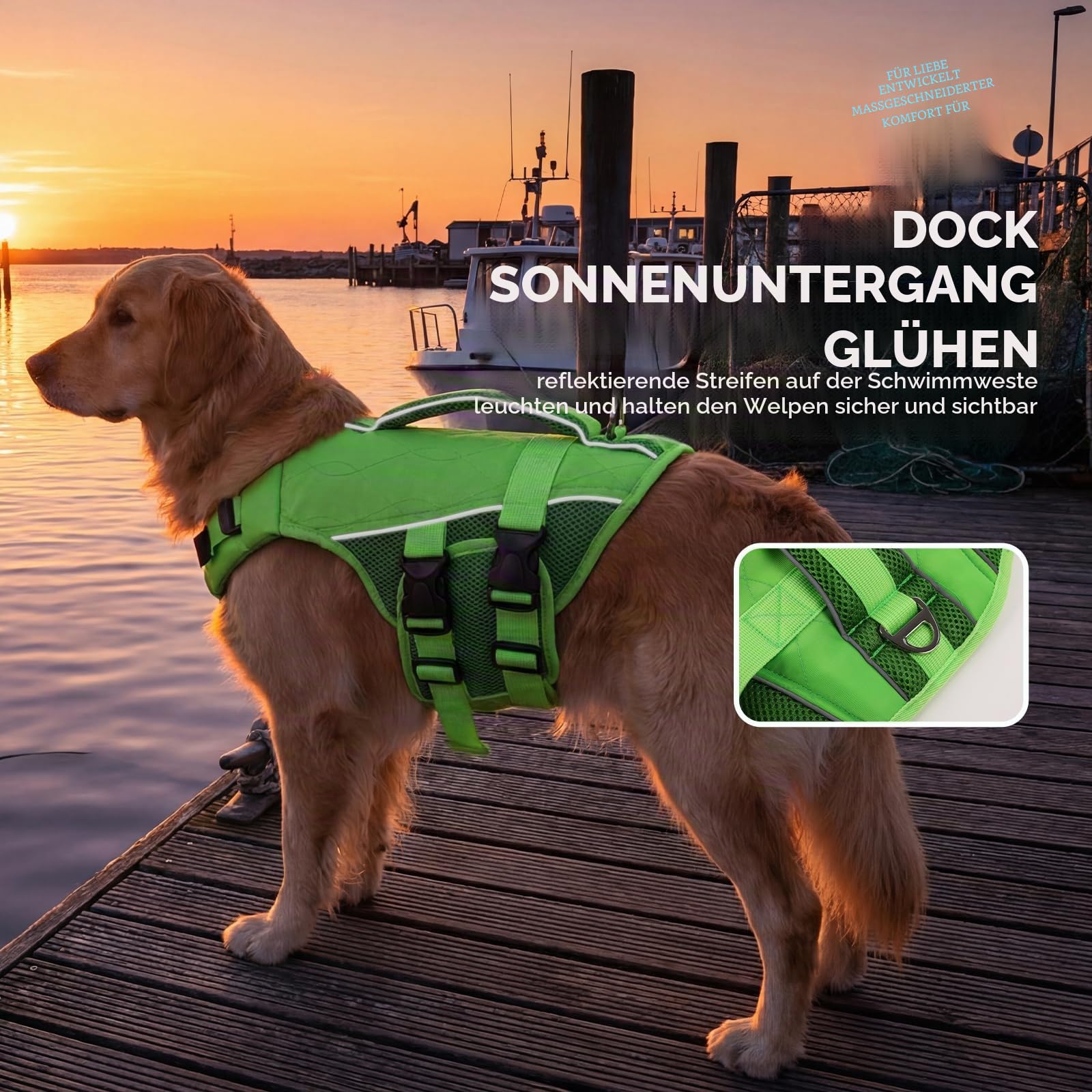 ASENKU Schwimmweste Hund Groß XL,Verstellbar & Ripstop Hundeschwimmweste,Rettungsweste für Hunde mit Griff und Reflektierend, Hunde Schwimmweste für Chihuahua,Dackel,Französische Bulldogge, Labrador