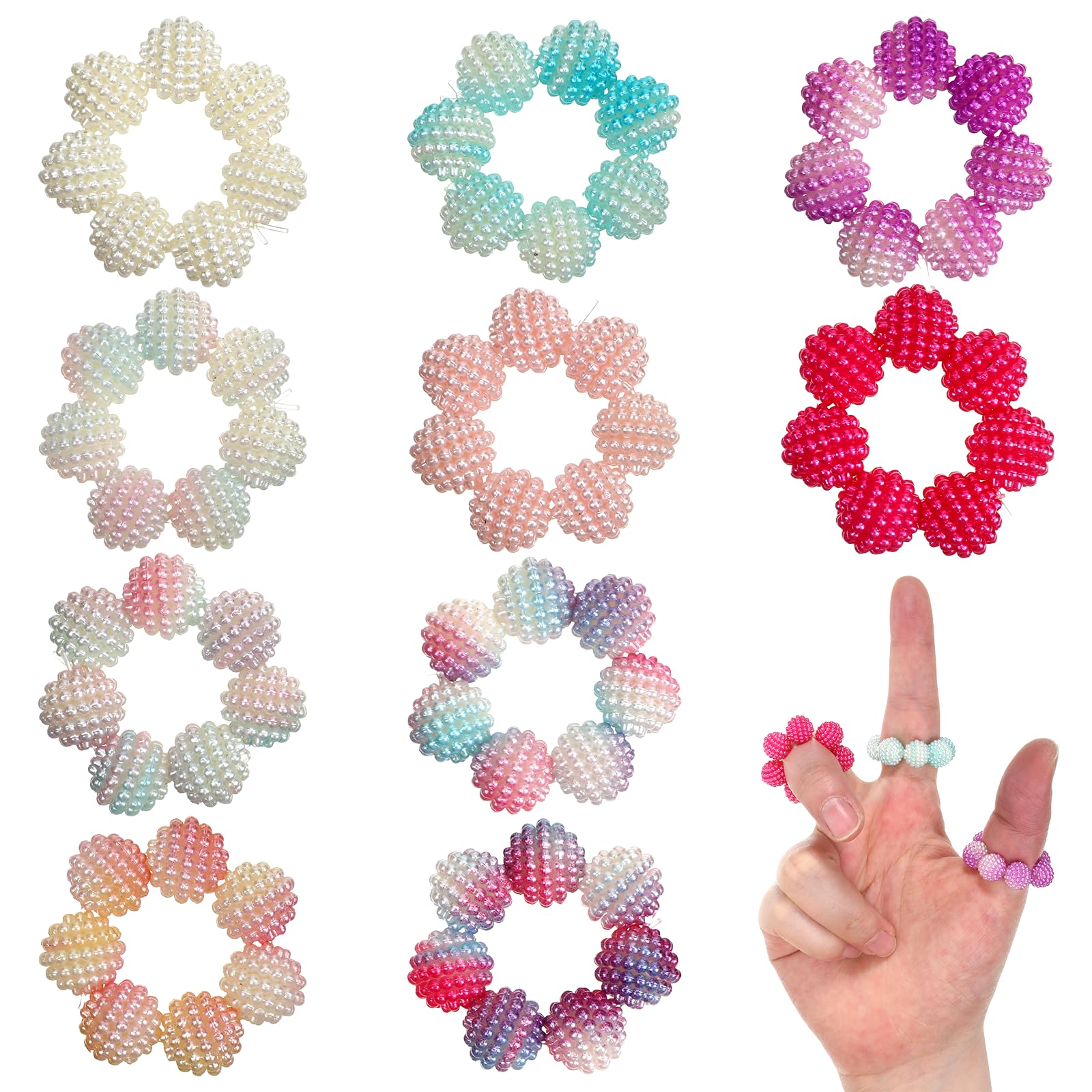 Qianyu 10 PCS Colored Fidget Ring for Anxiety Relief Sensory Finger Rings Silent Finger Massager Calming Fidget Toys Quiet Acupressure Ring for Stress Relief Home Office Classroom Adult