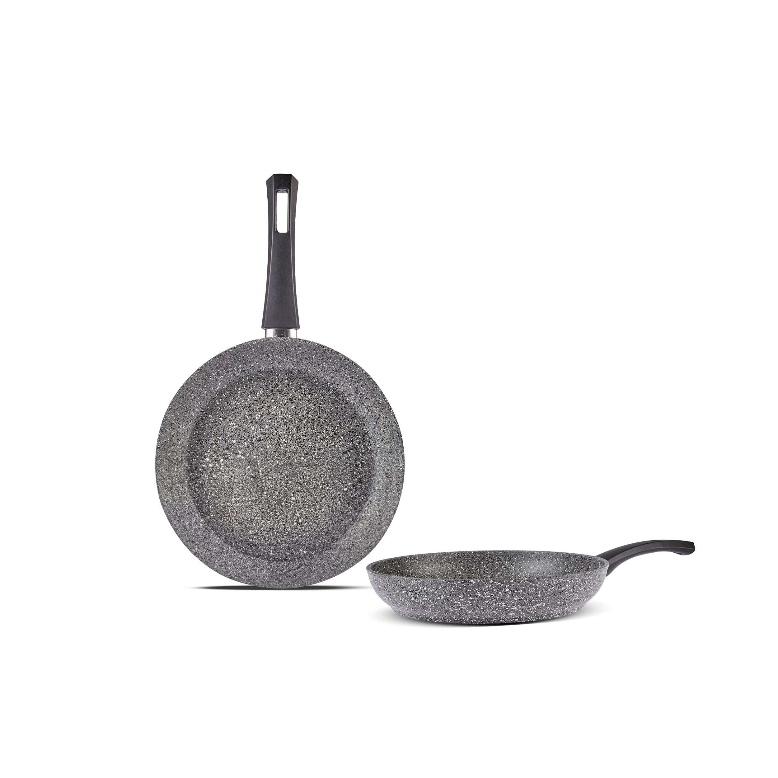 KARACA Gris Biogranite 2-Piece Induction Pan Set, 28cm Frying Pan, 20cm Frying Pan, Grey