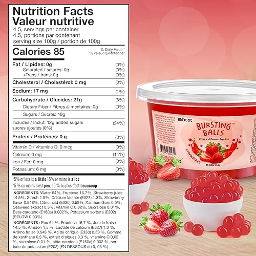 Miniatura 3 de Perlas de fresa Boba Boba explosiva de fresa perlas de tapioca de burbujas de fresa para té de burbujas 1 libra fresa 1 libra paquete de 1