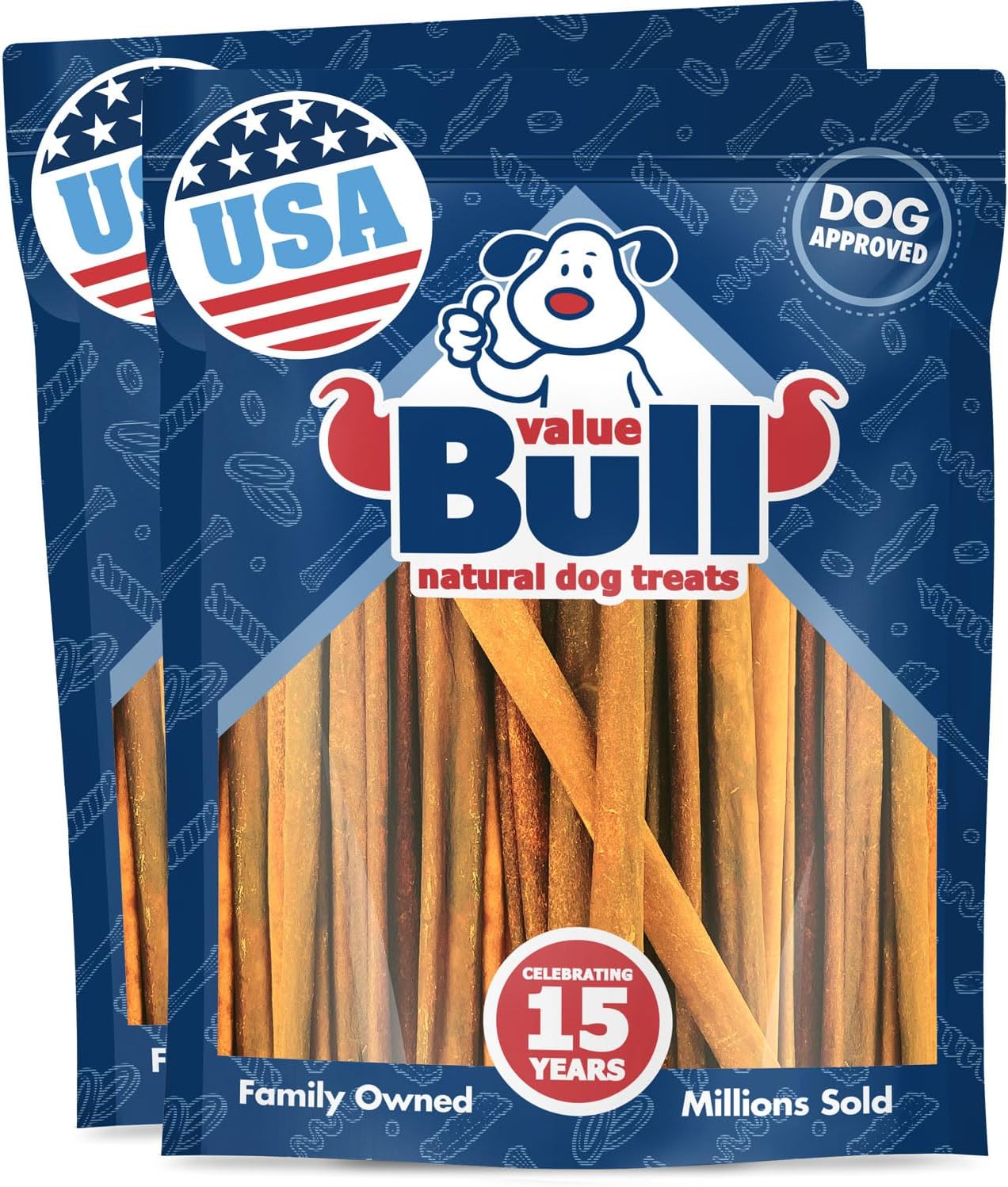 ValueBull USA Collagen Sticks for Dogs, 7-12 Inch Varied Chews, Natural Long-Lasting Dog Treats, 2 Pound - Promotes Joint, Skin & Coat Health with Glucosamine and Chondroitin