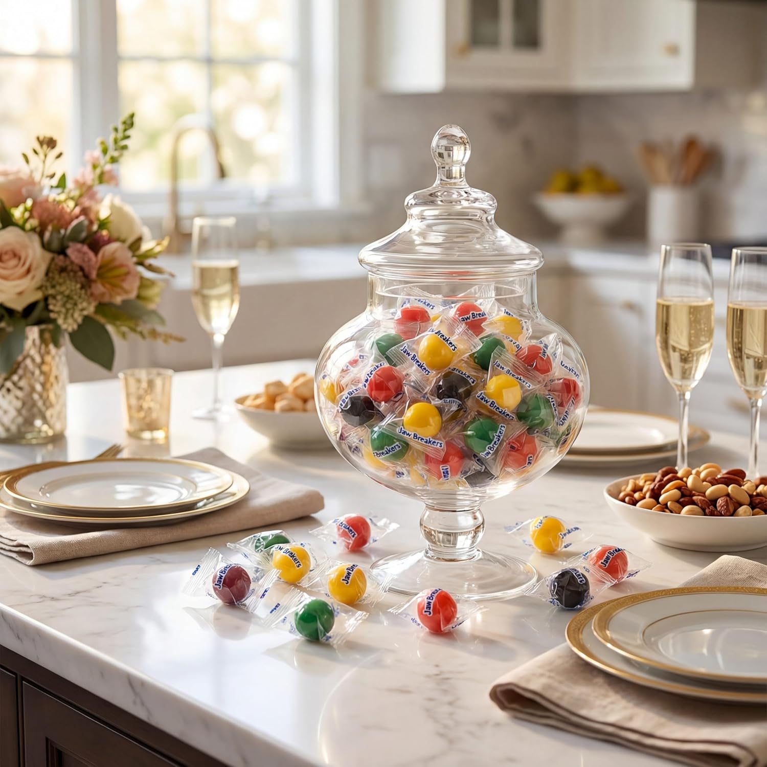 Jawbreakers Hard Candy - 100 Assorted Sweet Fruit Flavored Indivily