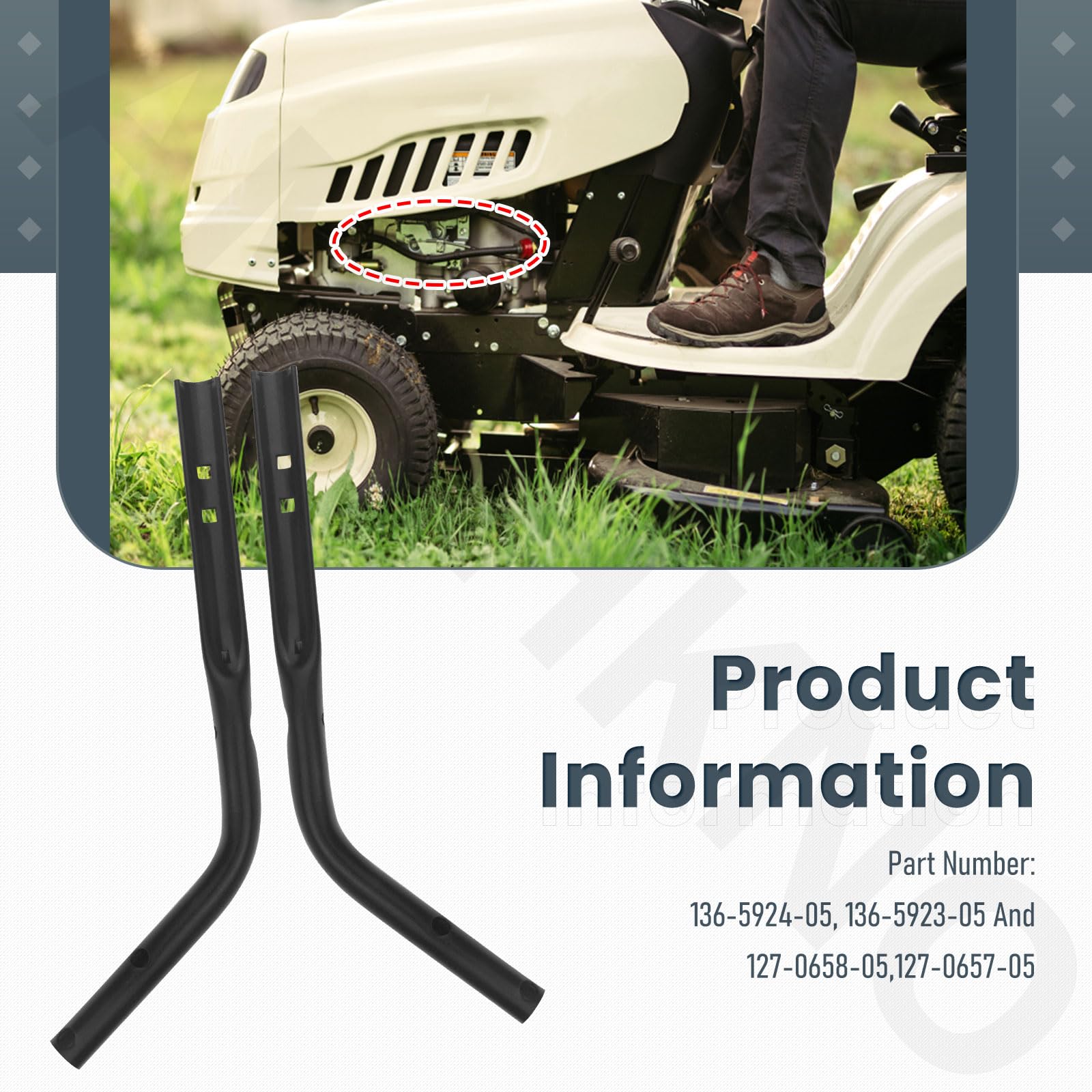 AMTHKNO 136-5923-05 136-5924-05 Kit poignée inférieure gauche/droite, compatible avec Toro 136-5923-05 136-5924-05, convient aux tondeuses 53,3 cm, remplace 127-0657-05 Modèles :