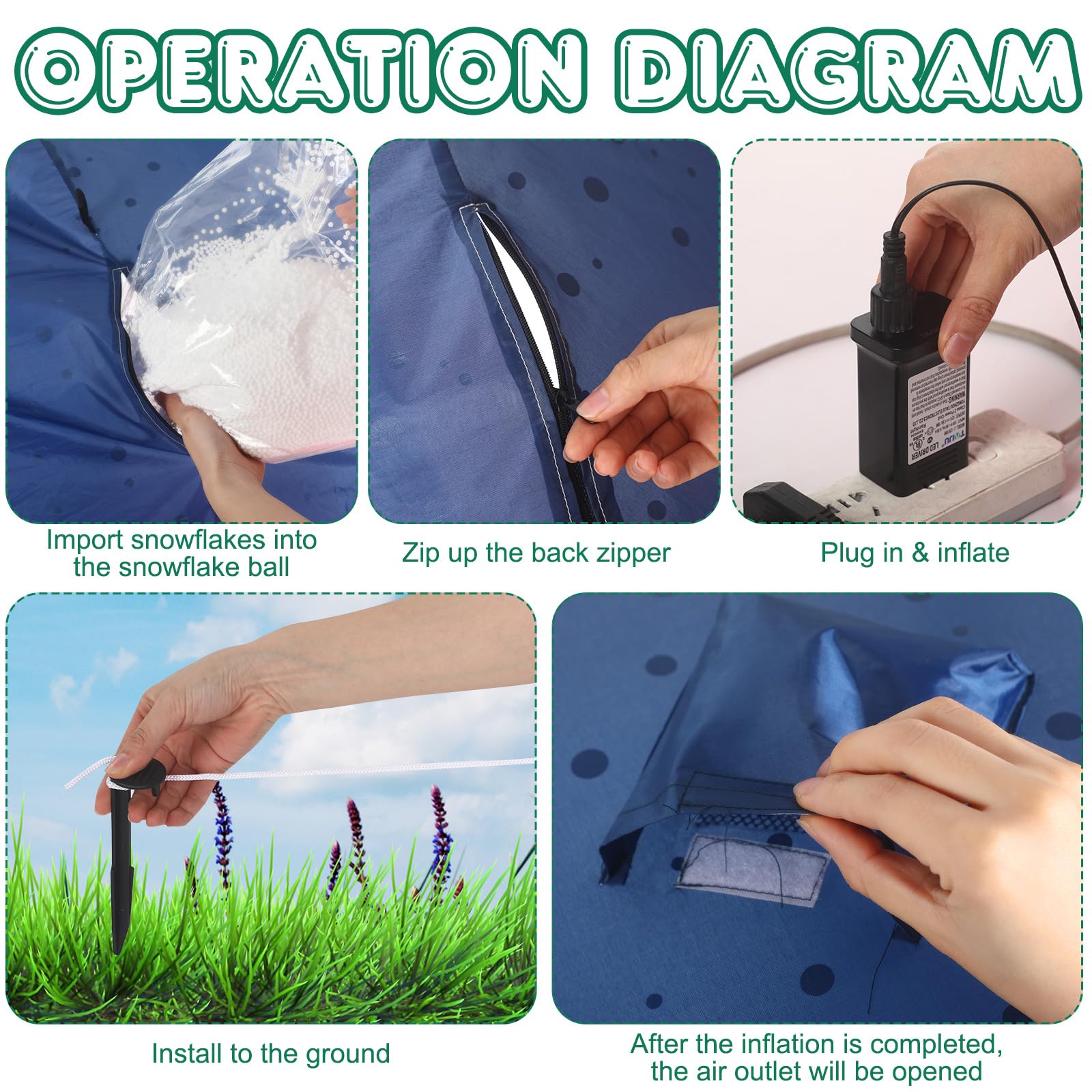 Shappy 5.5ft Inflatable Snow Globe with Built in LEDs Christmas Inflatable Decoration with Snowman Blow Up Family Party Decoration for Christmas Holiday Party Outdoor Yard Garden Lawn Decor