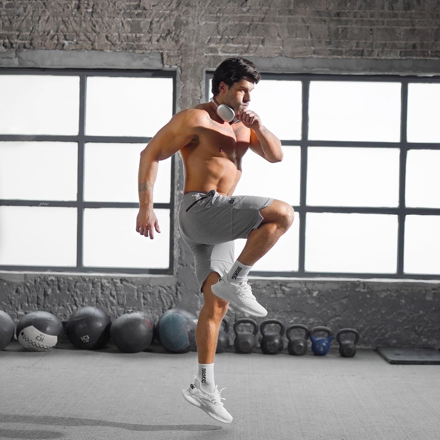 BROKIG Mens Zipslim Workout Athletic Shorts 7", Gym Running Training Sports Bodybuilding Shorts for Men with Zip Pockets - Image 7