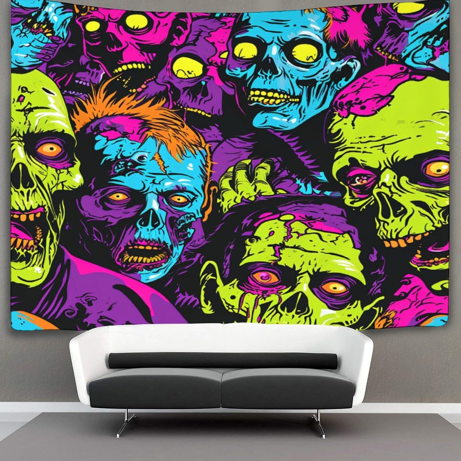 kaiyun Skull Tapestry Zombie Army Wall Hanging Tapestries for Bedroom Living Room Apartment Dorm Decorations Wall Art Decor 70cmx100cm