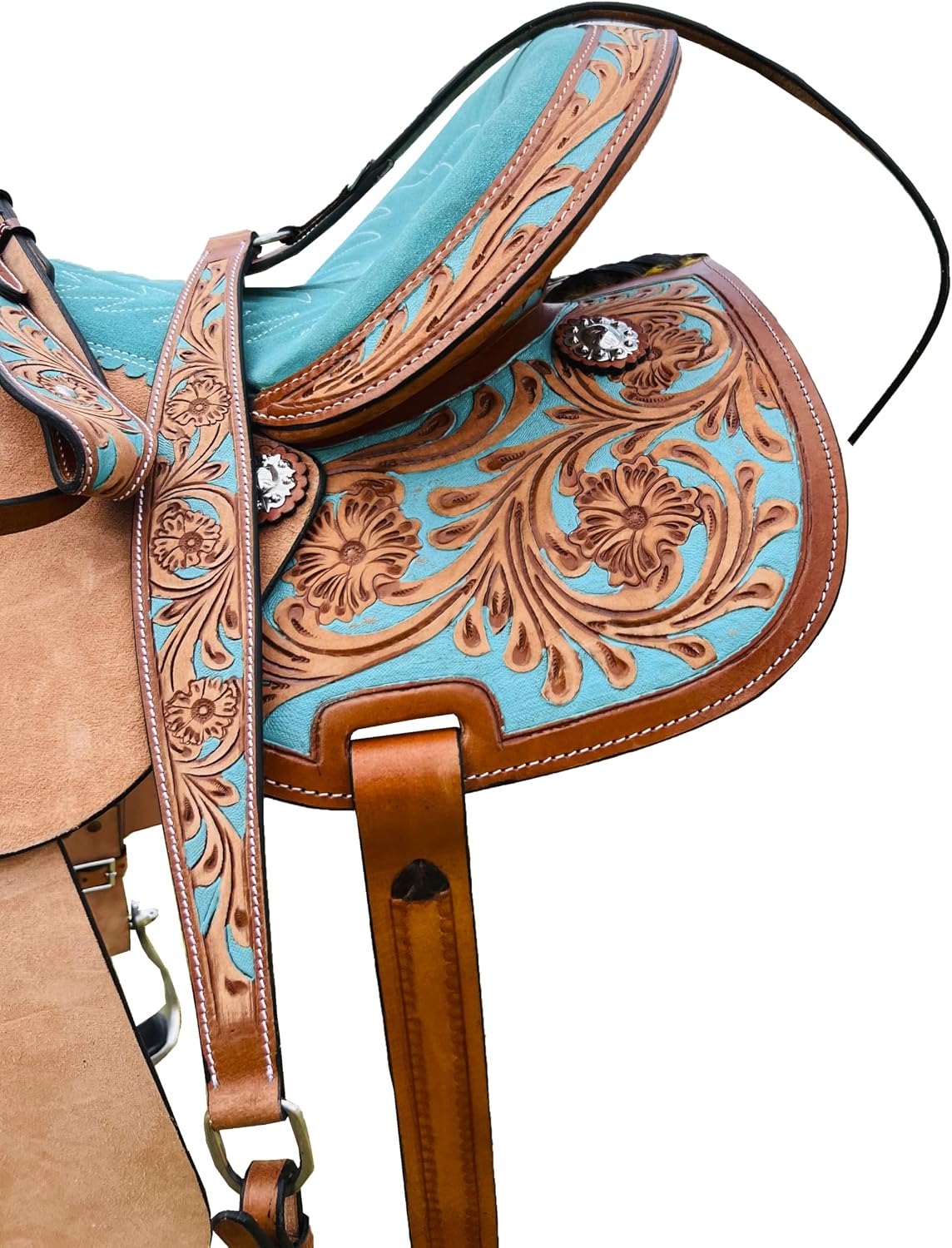 RESISTANCE Western Adult Barrel Saddle with Unique Tooling & Tackset