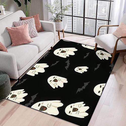 Alfombra de área sin costuras, patrón Simbol minmal Halloween para fondo, lavable de 4 x 6 pies, alfombras para dormitorio, cocina, sala de estar,