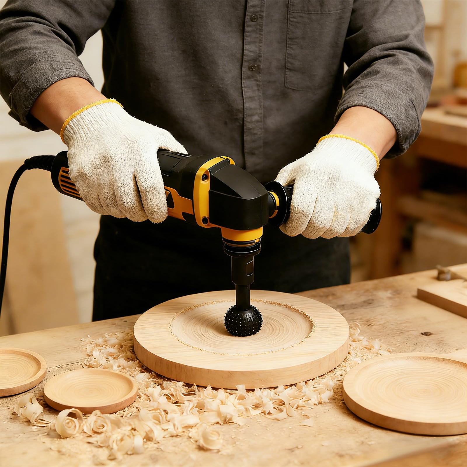 Rasp per legno, diametro 25 mm + 40 mm, Ball Mill Wood Carving with M14 Thread, Wood Rasp for Angle Grinder 115/125 mm, Ideale per Hollowing, Incisione Grinding on Wood