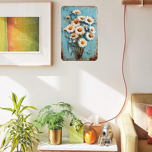 Letreros de metal retro con tema botánico vintage para decoración de pared rústica francesa, baño, jardín, granja, bar, cafetería, decoración de