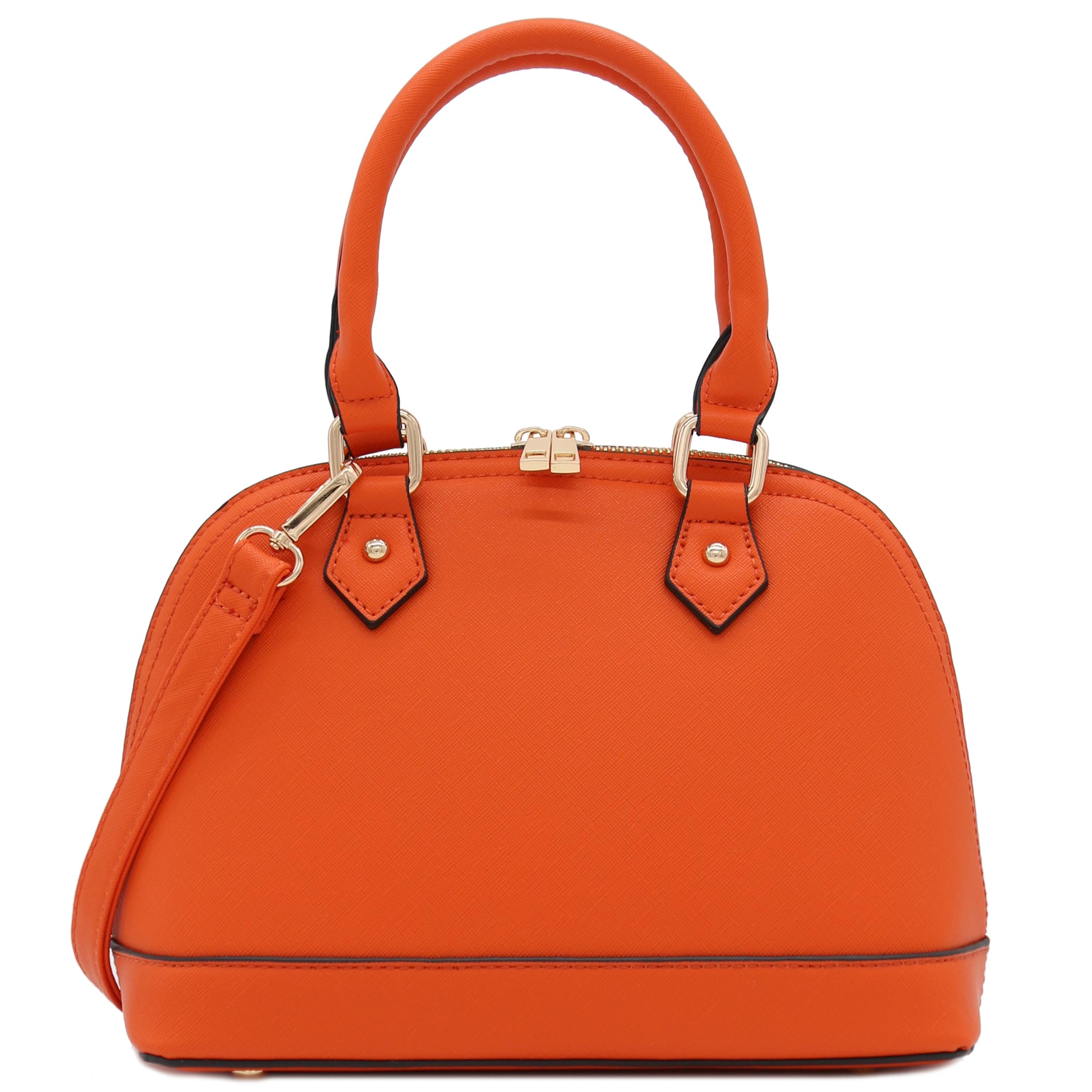 FashionPuzzleZip-Around Saffiano Classic Dome Satchel