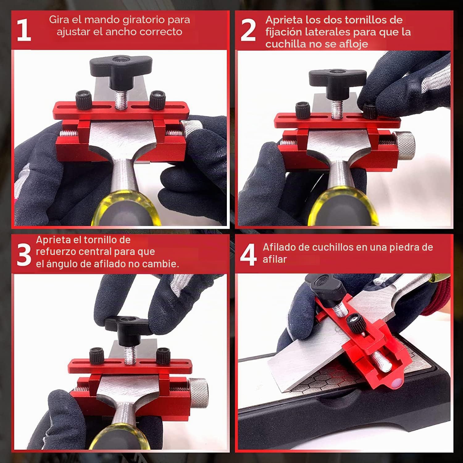 Guía de afilado para cinceles y aviones, plantilla de afilado de cincel con tornillos de refuerzo superior, guía de kit de afilado de cinceles con rueda de rodillo extendida, adapta 0-6.7cm