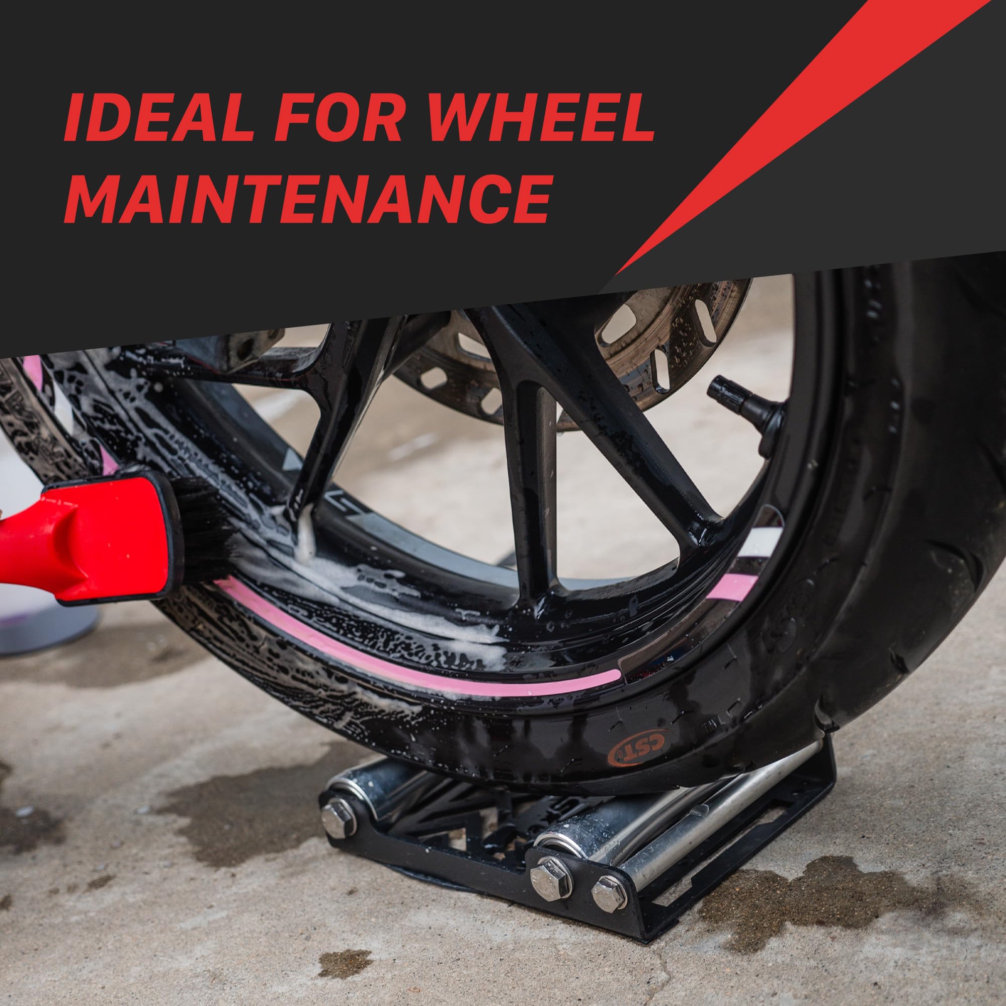 Maxshine Support Universel pour Roues de Moto – Outil de Nettoyage de chaîne Portable et d'entretien des pneus pour Motos – Support de Nettoyage de Roues Compact et Robuste avec Base antidérapante