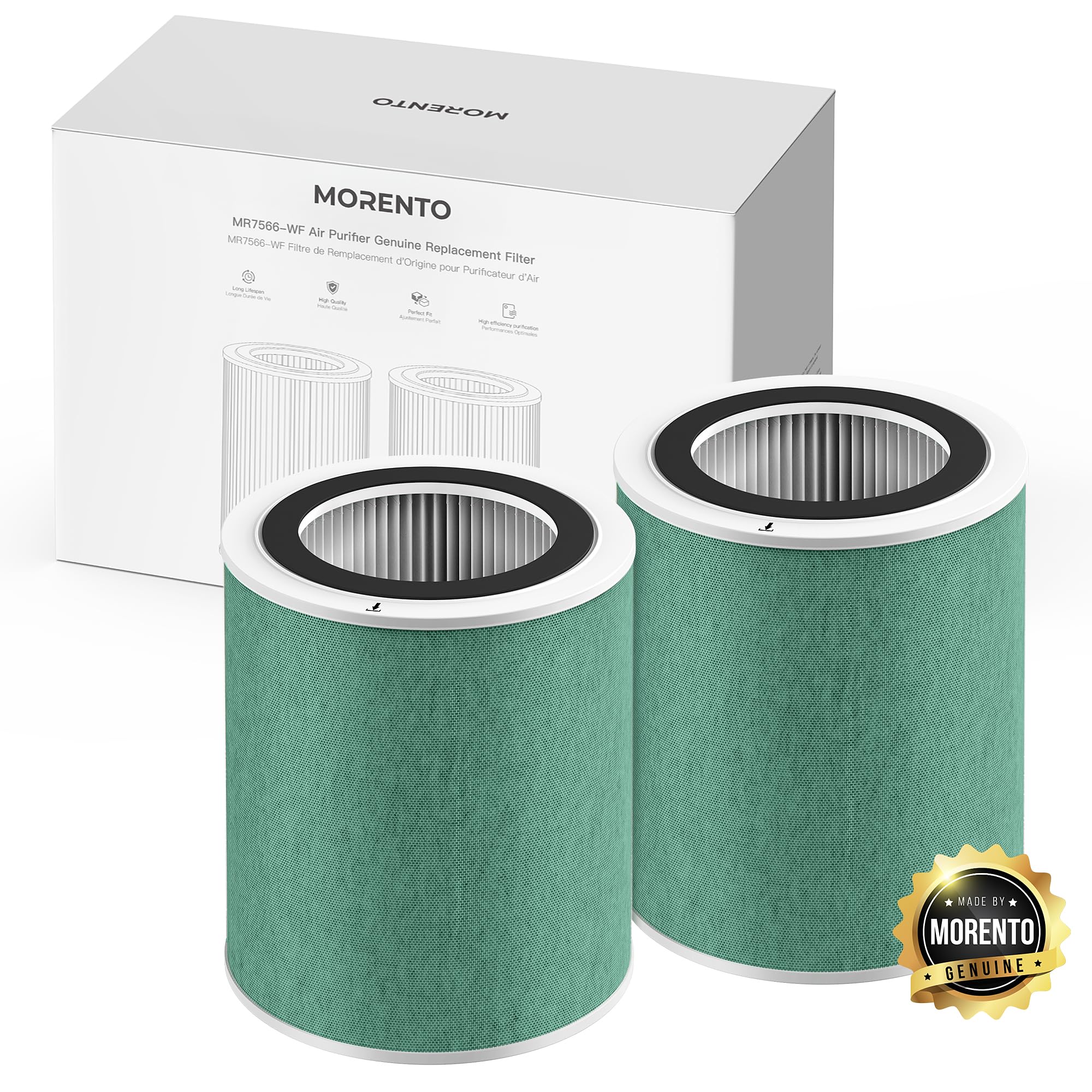 MORENTO Air Purifier Replacement Filter for MR7566 Air Purifer, High-Efficiency Activated Carbon Hepa Filter，4-in-1 four-layer Air filter, Original