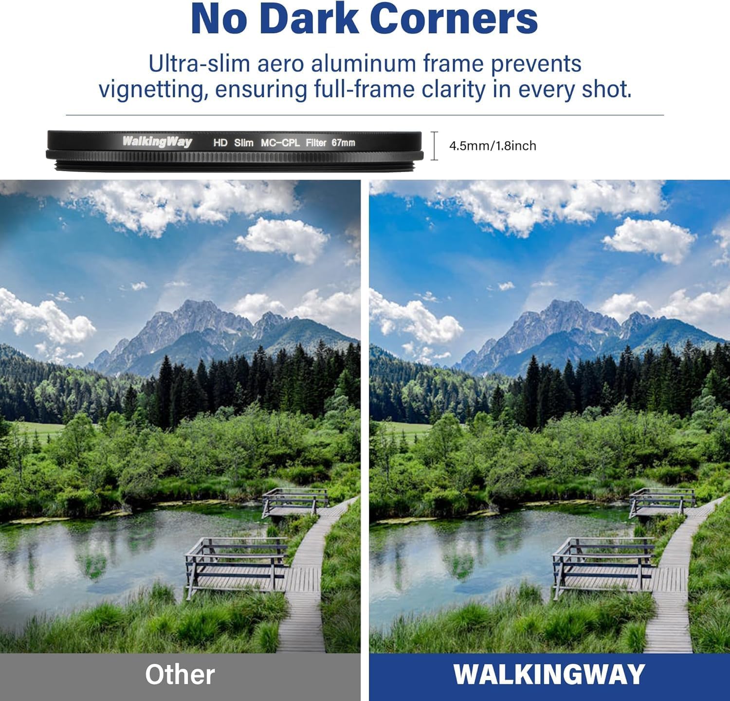 Walking Way 105mm Circular Polarizing Filter Ultra-Slim MC CPL Filter Optical Glass Circular Polarizer Filter for Camera Lens