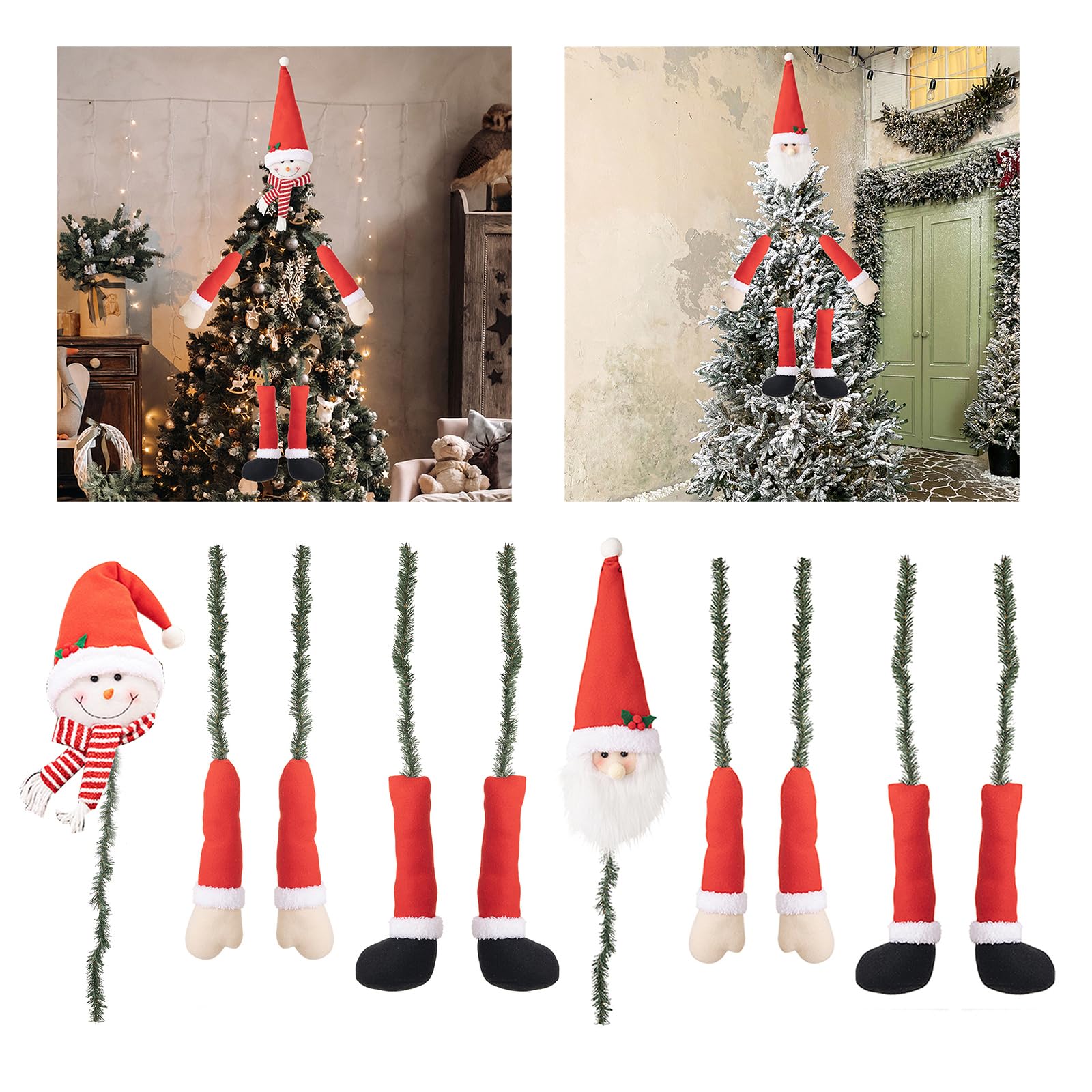 Amazon | クリスマスツリートップオーナメントサンタ/雪だるまを