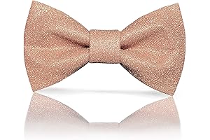 Men's Metallic Rose Gold Glitter Pre-tied Bow Tie and Pocket Square Set