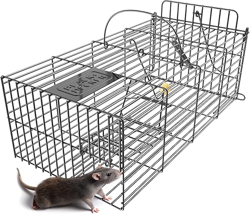 BLACK+DECKER Trampa para ratas, trampas para ratas para interiores y exteriores, trampa humana para ratones, trampa para animales vivos para