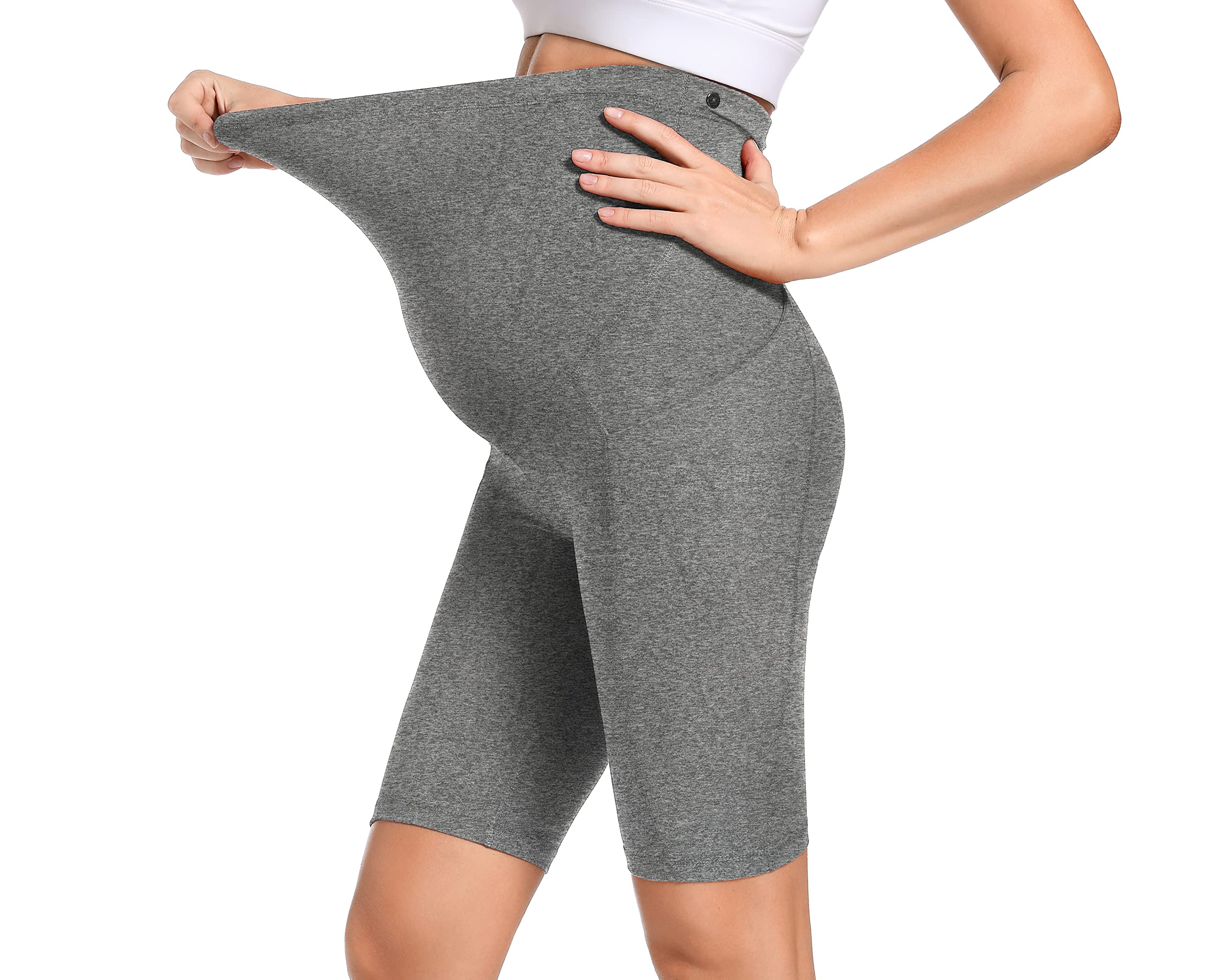 Short de grossesse - Short de grossesse - Legging de grossesse - Pour entraînement athlétique - Cyclisme - Course à pied - Yoga - Avec poches