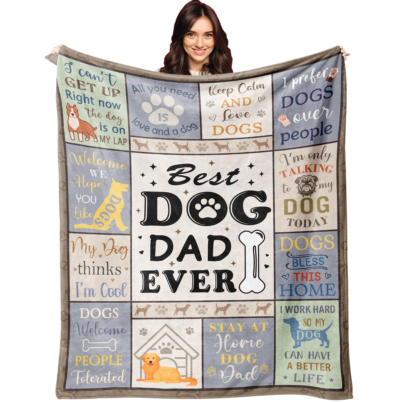 Amazon.com: XALAZY Dog Dad Gifts Blanket 50"X60", DogDad Gifts for Men ...