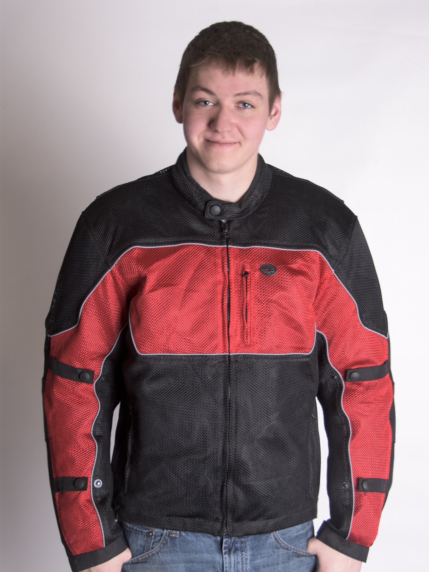 RoadDog Hurricane Mesh Motorcycle Riding Jacket Red Mens Medium — view 2