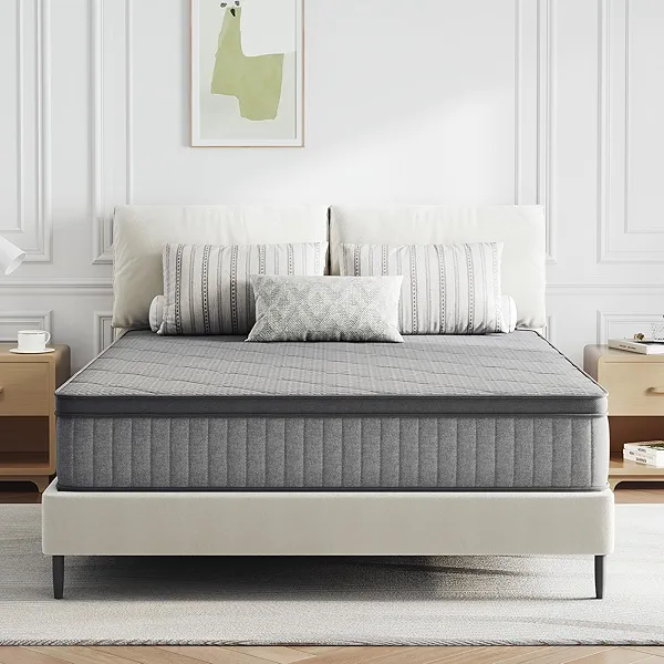 Novilla 10 inch Full Size Mattress, NanoGEL™ Full Mattress with Smarts™ Coil for Motion Isolation & Pressure Relief & Cool Night Sleep, Medium Firm Hybrid Mattresses in a Box, CertiPUR-US Certified