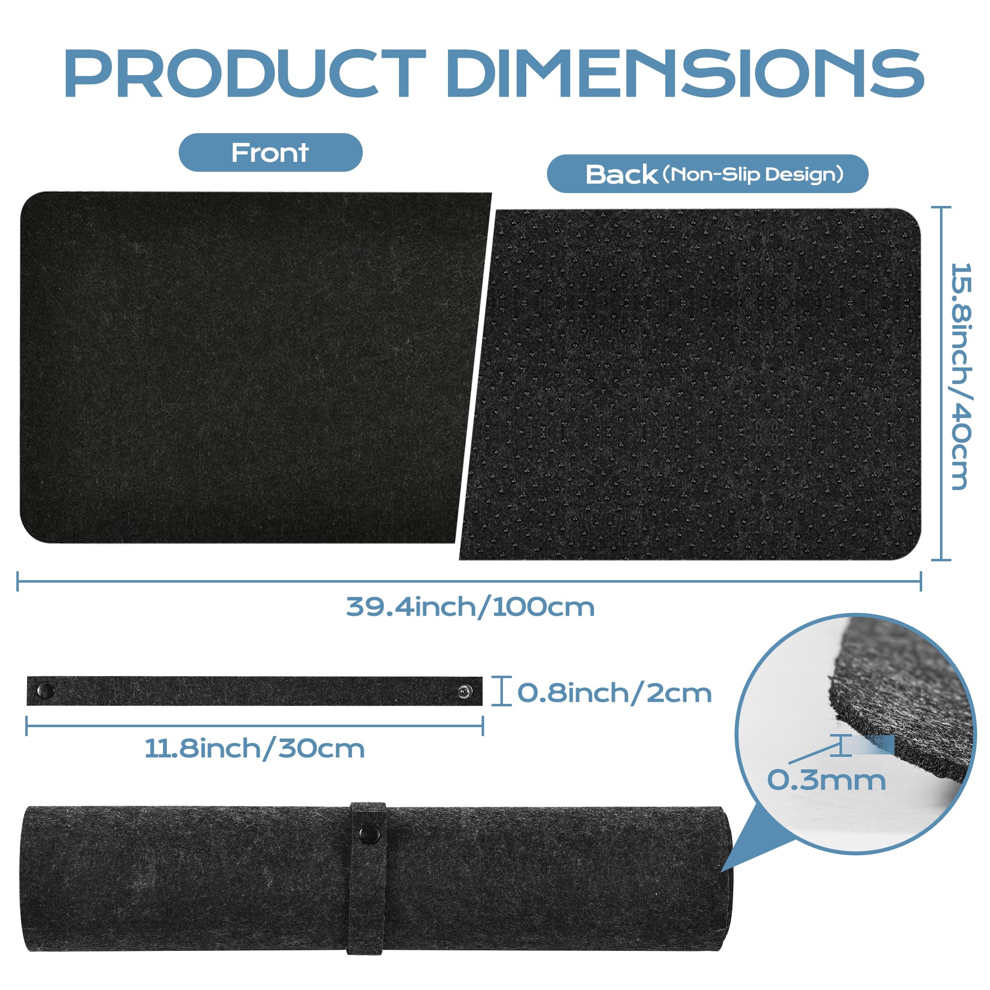 Sottomano da Scrivania in Feltro 100x40cm Tappetino Mouse Grande Antiscivolo per Laptop Mouse Tastiere