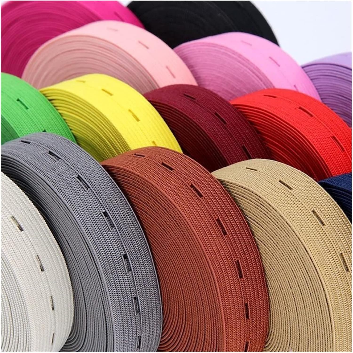 Elastische Bänder zum Nähen, Basteln, elastische Bänder, 20 mm, geflochtenes Knopfloch, elastisches Band, Verlängerungs-Organizer, DIY, Nähen, Kleidungszubehör (Farbe: Dunkelgrün, Breite: 20 mm, 5