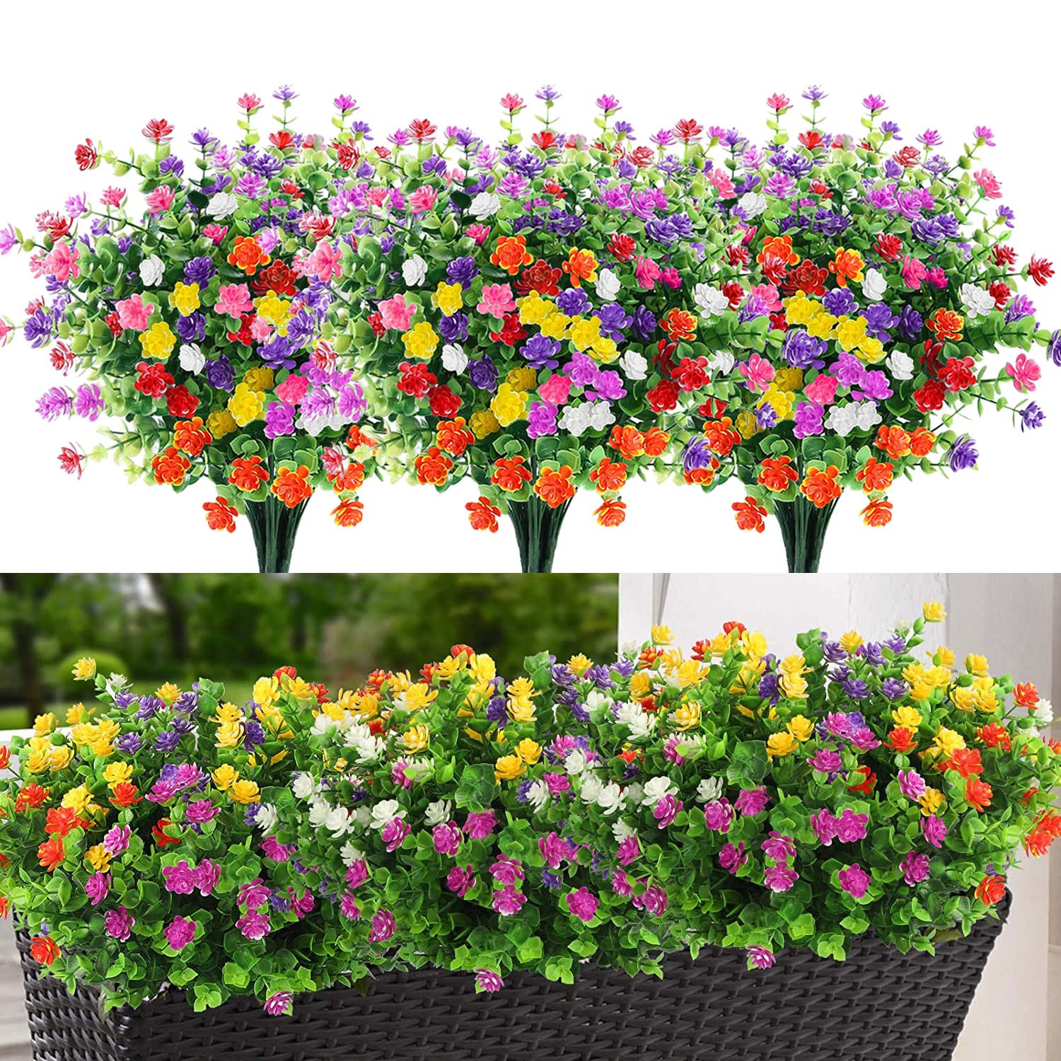 Kunstbloemen UV-bestendig 14 bundels, plastic nep