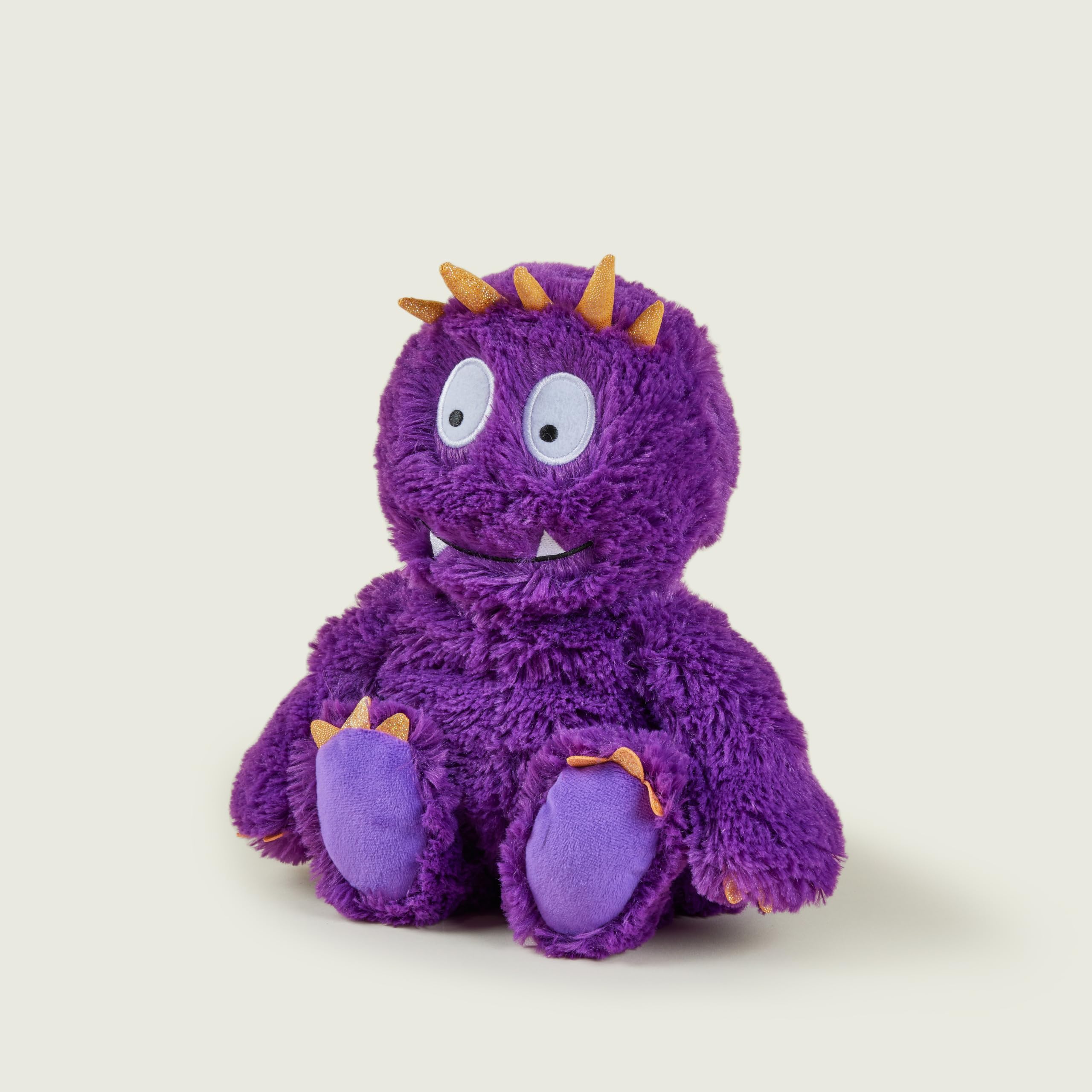Warmies Peluche Mostro Viola Brillante, Pesato Utilizzabile nel Microonde con Profumo di Lavanda Francese, Borsa di Grano Caldo o Freddo per un fresco relax e un caldo sollievo
